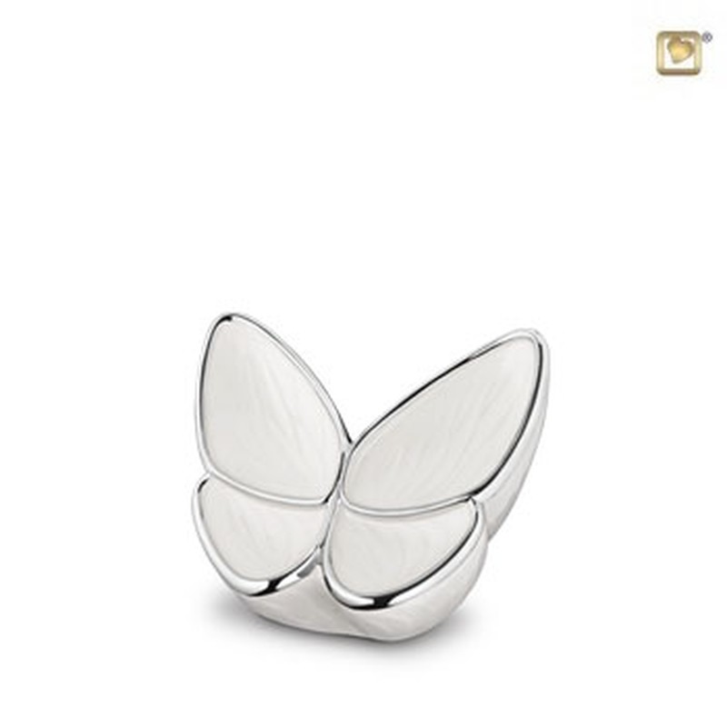 Butterfly urn keepsake ivoor