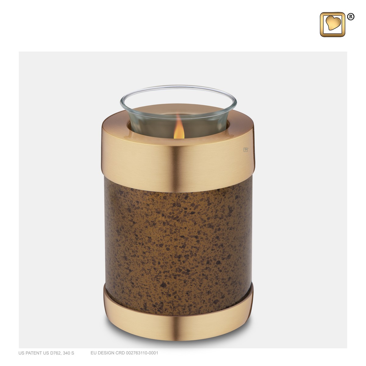 Tealight urn speckled Auburn&Bru Gold