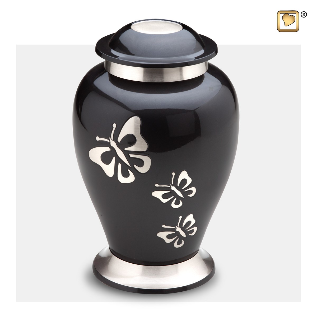 Classic Butterfly Tribute urn Midnight&Bru Pewter