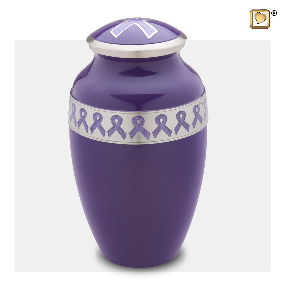 Awareness urn Purple&Bru Pewter