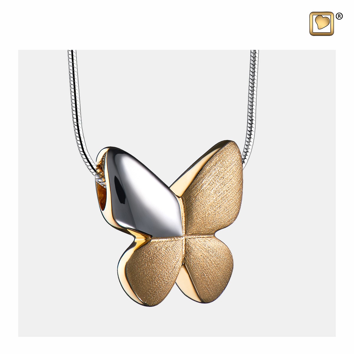 Butterfly Ashes Pendant Bru silver&gold Vermeil