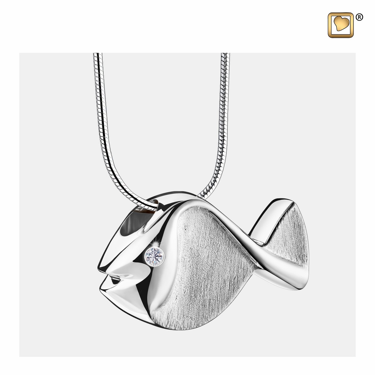 Fish Ashes Pendant Pol&Bru silver with Zirconia