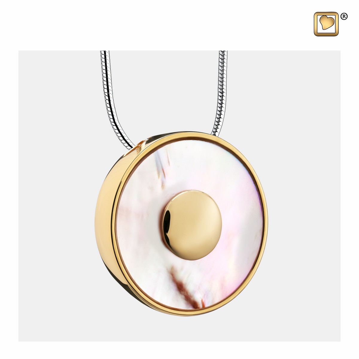 Mother of Pearl Ashes Pendant Pol Gold Vermeil