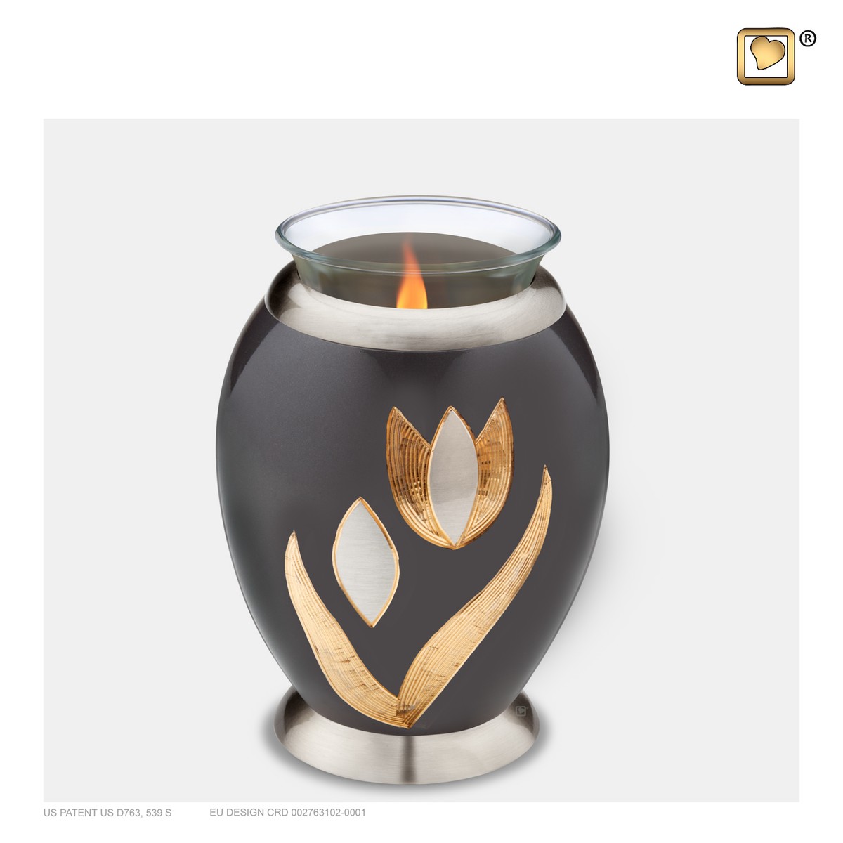 Majestic Tulip Tealight urn Midnight&Bru Pewter
