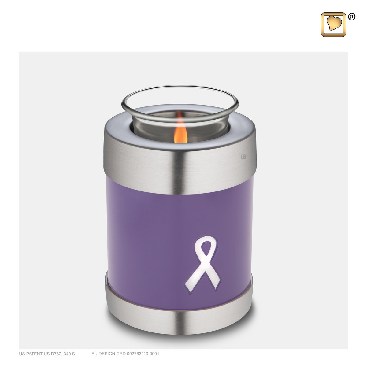 Awareness Tealight urn Purple&Bru Pewter
